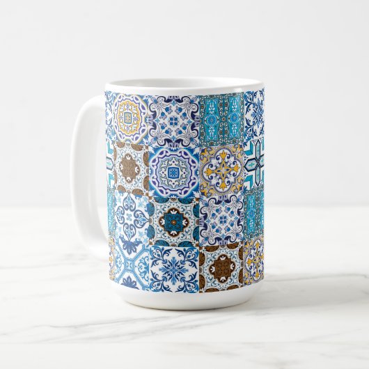 アズレ🤩ホの美しいミックス コーヒーマグカップ (正面左)