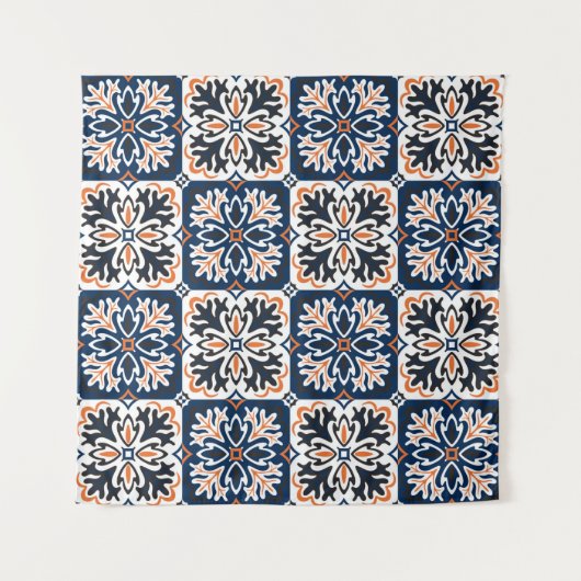 アズレホスのセラミックタイルデザイン。タラベラ・トレーサー・モット タペストリー (正面)