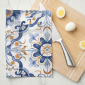 アズレホスのタイル模様 キッチンタオル (四つ折り)