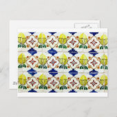 アズレホス諸島，ポルトガルのタイル ポストカード (正面/裏面)