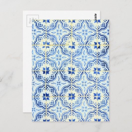 アズレホス諸島，ポルトガルのタイル ポストカード (正面/裏面)