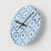 アズレホス諸島，ポルトガルのタイル ラウンド壁時計 (傾斜)