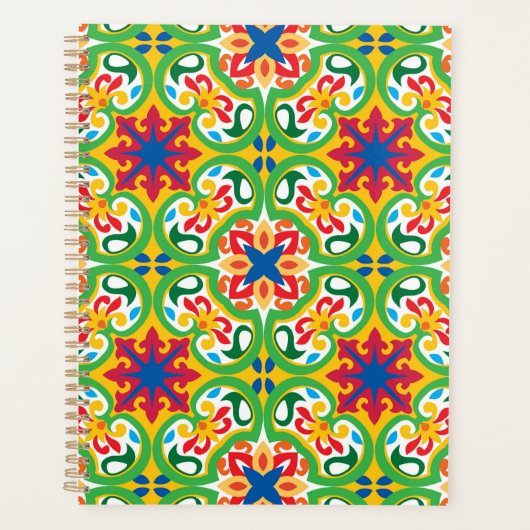 💛🧡💚アズレホス、非常に装飾的な模様 プランナー手帳 (正面)