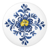 アズレモダンジョブルーイエローポルトガル語リスボン セラミックノブ (正面)