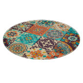 アズレヨスのタイルのポルトガル語ボホパッチワーク カッティングボード (角)