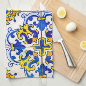 アズレヨスの陶磁器 キッチンタオル (四つ折り)