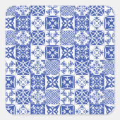 アズレヨスの青いポルトガルのタイル、リスボンタイル スクエアシール (正面)