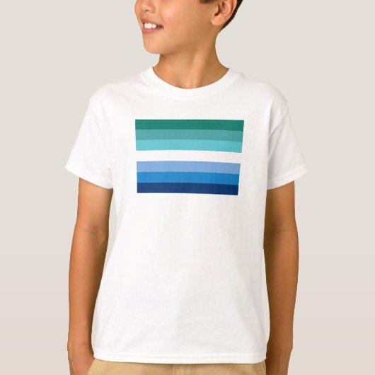 アズールゲイ男性プライドフラグ Tシャツ (正面)
