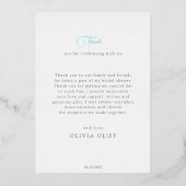 アズールコースト・イン・ブルーム　結婚前のお礼カード 箔招待状 (裏面)