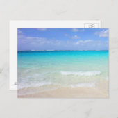 アズールブルーカリブのトロピカルビーチ ポストカード (正面/裏面)