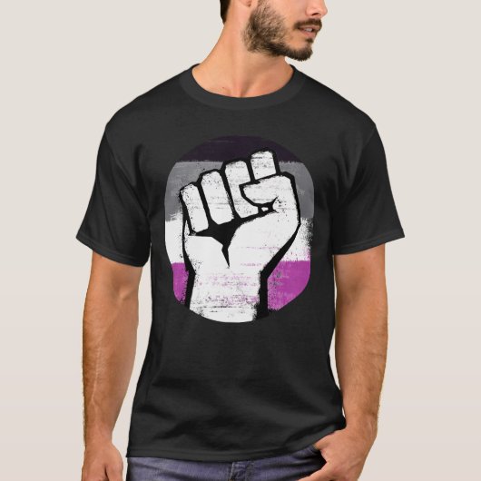 アセクシュアルのこぶし プライドTシャツ Tシャツ (正面)