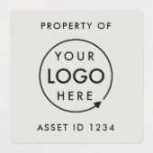 アセットIDロゴ |シルバーグレーのビジネス資産 ラベル (デザイン2)