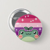 アセフラックスLGBTプライドフラッグカエル 缶バッジ (正面&裏面)