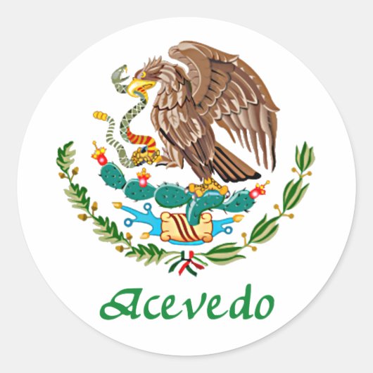 アセベドメキシコ国印 ラウンドシール (正面)