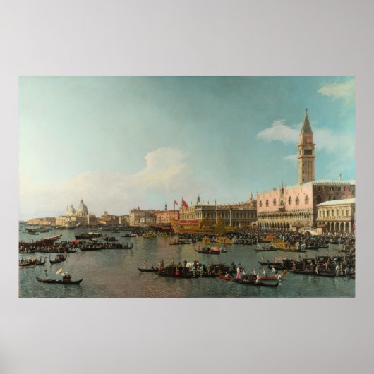 アセンションの日のサンマルコ盆地（Canaletto著） ポスター (正面)