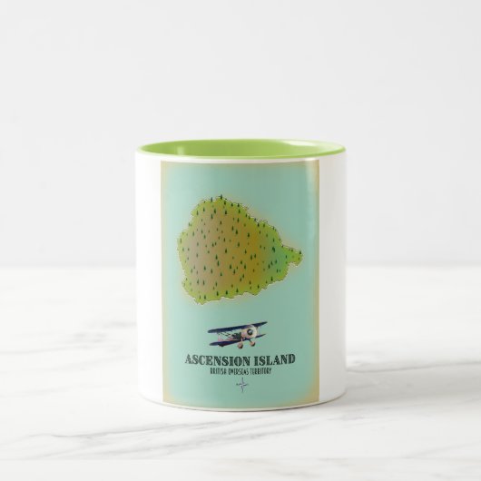 アセンション島イギリス国外の領土地図 ツートーンマグカップ (中央)