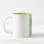 アセンション島イギリス国外の領土地図 ツートーンマグカップ (左)