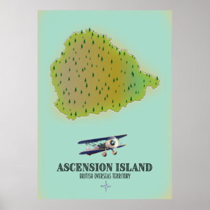 アセンション島英国海外領土地図 ポスター