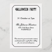 アセンテッド ゴーストリー グロー ハロウィン シルバー 箔招待状 (裏面)
