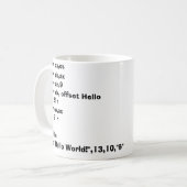 アセンブラーマグHelloWorld! コーヒーマグカップ (正面左)