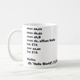 アセンブラーマグHelloWorld! コーヒーマグカップ