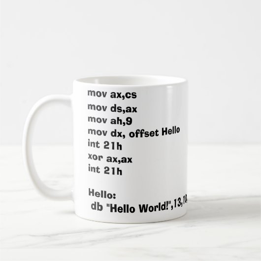 アセンブラーマグHelloWorld! コーヒーマグカップ (左)