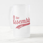 アセンブリ呼出し文字のロゴの曇らされたガラスのマグ フロストグラスビールジョッキ (正面左)