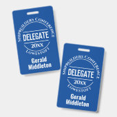 アセンブリ、会議、または会議代理バッジ バッジ (正面＆裏面)