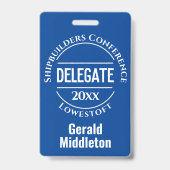 アセンブリ、会議、または会議代理バッジ バッジ (裏面)