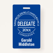 アセンブリ、会議、または会議代理バッジ バッジ (裏面)