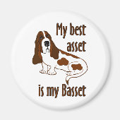 アセ最高のスセットハウンドドッグおもしろい引用文 マグネット (正面)