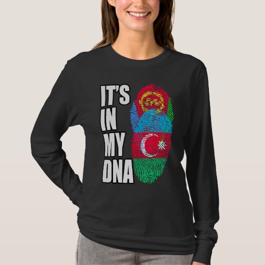 アゼルバイジャンとエリトリアンミックスDNAフラグ伝統 Tシャツ (正面)