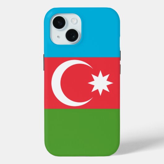 アゼルバイジャンの旗がプリントされたApple iPhone 15 Case-Mate iPhoneケース (裏面)