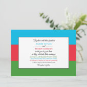 アゼルバイジャンの旗、アゼルバイジャンの国旗 結婚式 招待状 (スタンド正面)