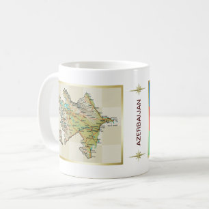 アゼルバイジャンの旗 + 地図のマグ コーヒーマグカップ
