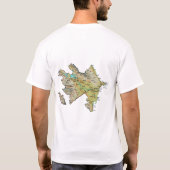アゼルバイジャンの旗+地図+テキストTシャツ Tシャツ (裏面)