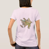 アゼルバイジャンの旗+地図+テキストTシャツ Tシャツ (裏面)