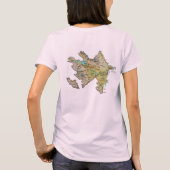 アゼルバイジャンの旗Xの地図のTシャツ Tシャツ (裏面)