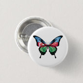 アゼルバイジャンアゲハチョウバタフライ国旗のシール 缶バッジ (正面&裏面)