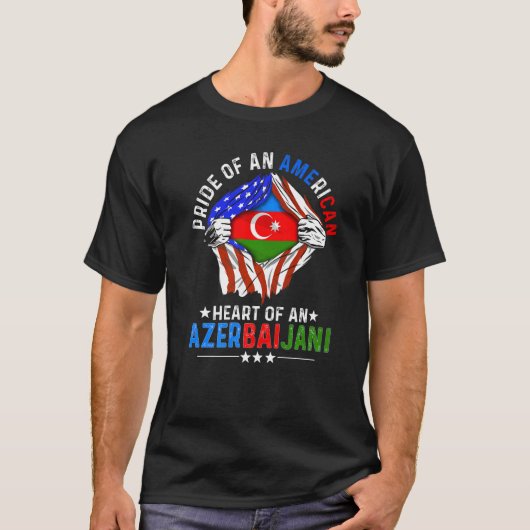 アゼルバイジャンアメリカンアメリカプライドフォーリンアゼルバイ Tシャツ (正面)