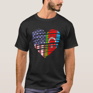 アゼルバイジャンアメリカン栽培ハートアメリカUSAパトリオットヘリット Tシャツ