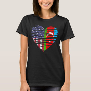アゼルバイジャンアメリカン栽培ハートアメリカUSAパトリオットヘリット Tシャツ