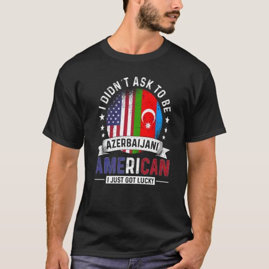 アゼルバイジャンアメリカ国旗プライドアゼルバイ Tシャツ (正面)