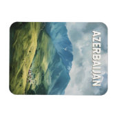 アゼルバイジャンイラストレーショントラベルアートヴィンテージ マグネット (横)