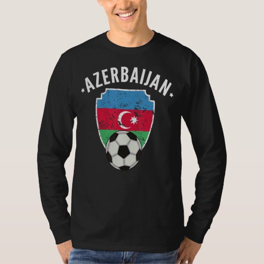 アゼルバイジャンサッカー国旗アゼルバイジャンプライドR Tシャツ (正面)