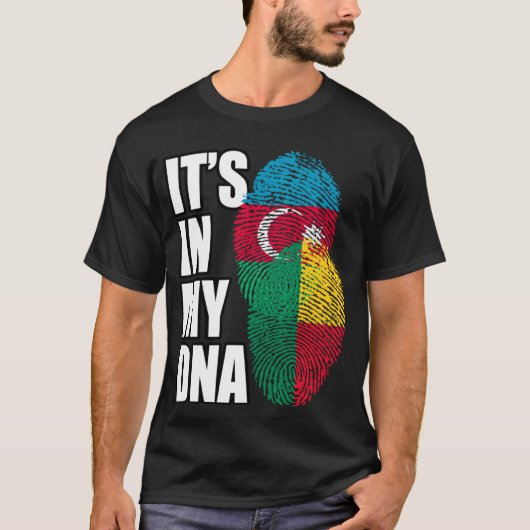 アゼルバイジャンミックスDNAフラグ伝統 Tシャツ (正面)