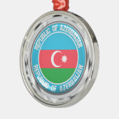 アゼルバイジャンラウンドエンブレム メタルオーナメント (左)