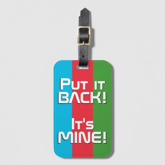 アゼルバイジャン国おもしろい旗 ラゲッジタグ (正面縦)