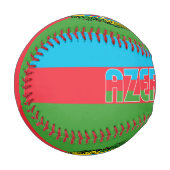 アゼルバイジャン国旗と紋章の愛国心 野球ボール (正面左)