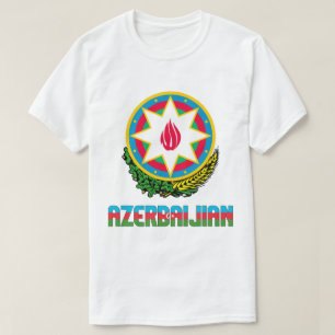 アゼルバイジャン国旗と紋章の愛国心 Tシャツ